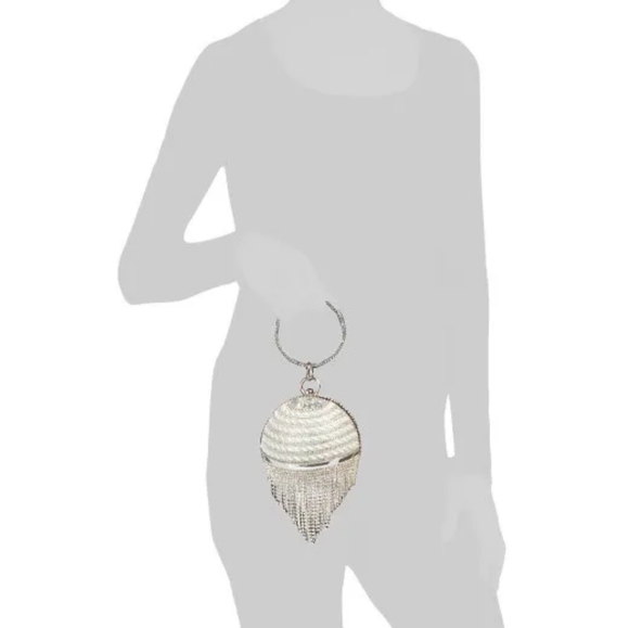 🐧UNIQUE VINTAGE Round Pearl/Rhinestones Flapper Clutch - Picture 14 of 14